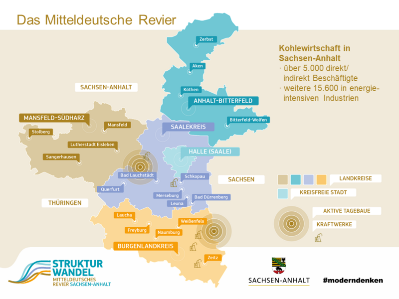 Karte des Mitteldeutschen Reviers